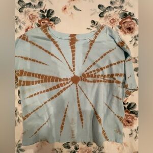Art Class Blue and Brown Short Sleeve Tie-Dye Tee